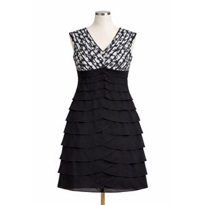 Scarlett Nite Woman Black & White Tiered Dress 22W Plus Size Cocktail